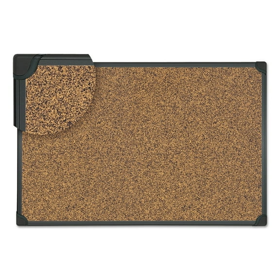 UNIVERSAL Tech Cork Board 36 x 24 Cork Black Plastic Frame 43022