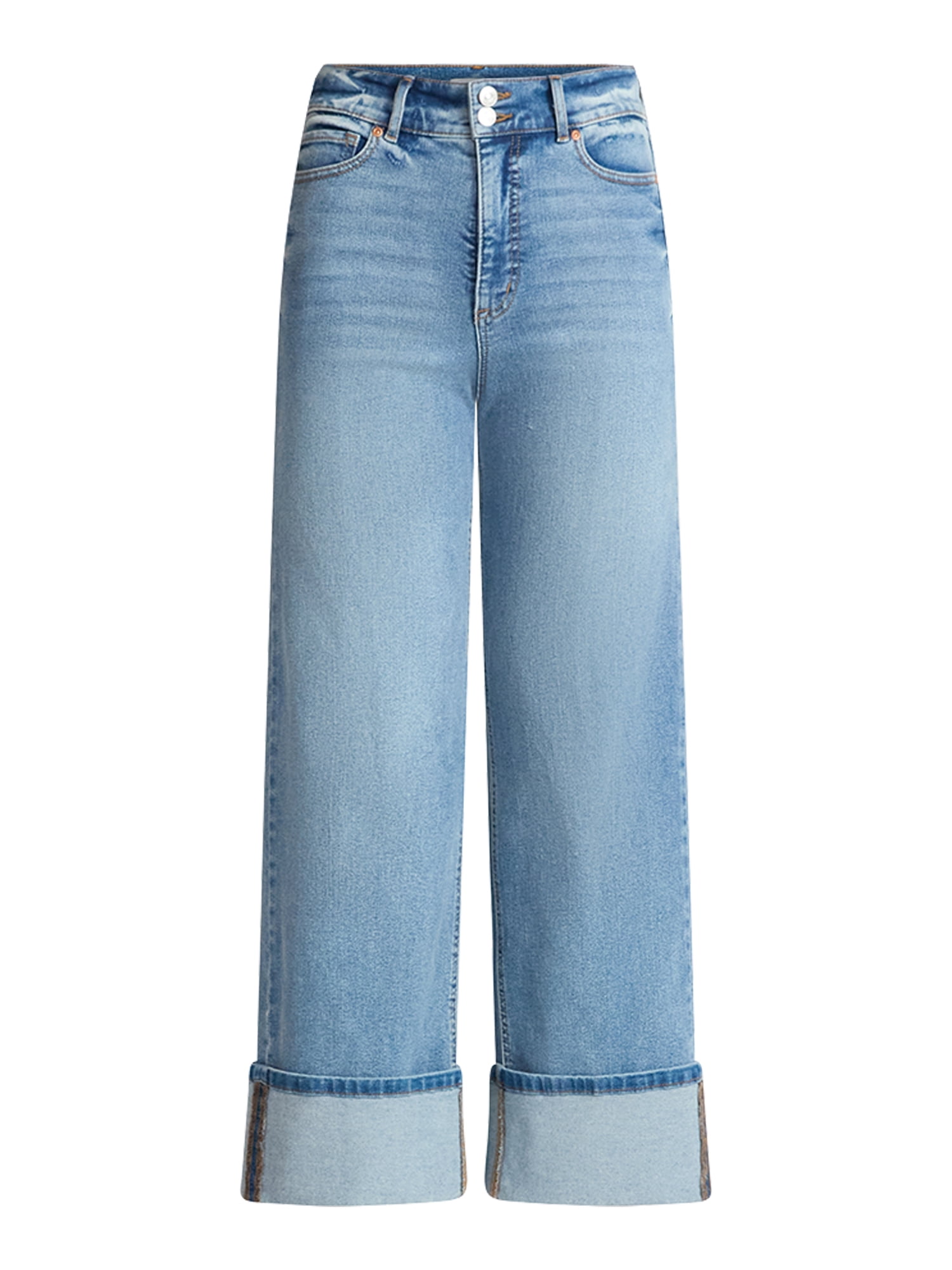 Sofia by Sofia Vergara Women's and Women's Plus Margot Wide Crop Super High Rise Jeans, 27" Inseam, Sizes 0-28