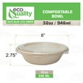 thumbnail image 2 of [50 PACK] 32oz Round Disposable Deep Bowls with Lids - Natural Sugarcane Bagasse, Bamboo Fibers, Sturdy Compostable, Eco Friendly, Environmental, Paper Plastic Bowl Alternative,Tree Free, 2 of 9