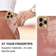 thumbnail image 5 of Designed for iPhone 14 Pro Case Cute Butterflies Design for Women Girls,Luxury Plating Edge Bumper Full Camera Lens Protection Cover with Screen Protector for iPhone 14 Pro 6.1"-Pink, 5 of 13