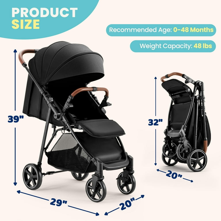 HARPPA Foldable Stroller for Baby and Toddler, Reversible Handle