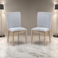 thumbnail image 6 of Benjara Emi 25" Dining Chair Set of 2- Cushioned Seat- Gray Linen Upholstery, 6 of 6
