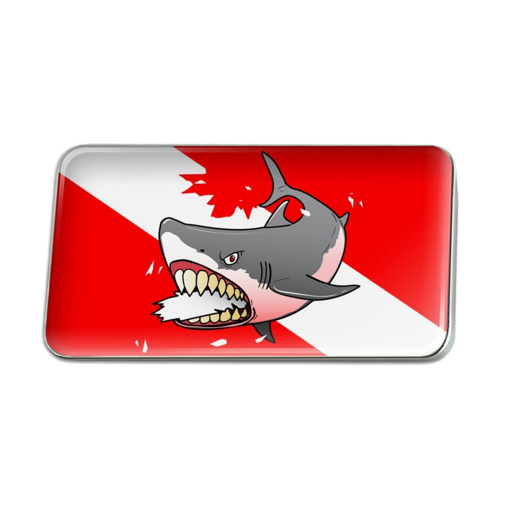 SCUBA DIVER Flag Great Tank Tiger White Shark Hat Jacket Vest Tie Tac Lapel Pin 