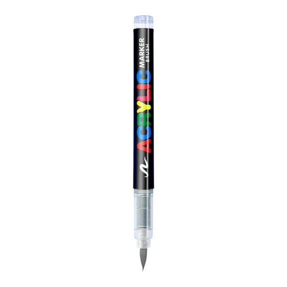 Black Acrylic Paint Marker Pen Direct Ink No Pump Needed Soft Tip For Drawing Graffiti Art Canvas Rock Wood Fabric Students 0.2Oz