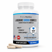 Nitrate Oxide Booster L-Arginine Cardio Complete 1500mg Cardio Support Blend & Nitric Oxide Booster One 180 Count Bottle