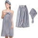 thumbnail image 1 of wonima11 Women Bath Wrap Hair Towel - Adjustable Luxury Microfiber Soft Towels for Shower After Body Cover, Super Absorbent to Quick Drying Hair and Body, Grey, 1 of 1