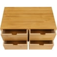 thumbnail image 6 of Desk Drawer Organizer with 4 Drawers, Office Desk Organizer, Bamboo Desk Drawer Desktop Organizer Desk Storage Tabletop Storage Organization Box for Office Home Toiletries Supplies (4 Drawers), 6 of 18