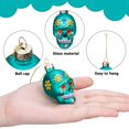 thumbnail image 3 of Adornos de cristal LFUTARI con forma de calavera de azúcar del Día de los Muertos, 12 unidades, 3 of 6