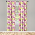 thumbnail image 2 of Ambesonne Floral 4-Panel Curtains, Romance in Springtime, 56"x63", Magenta Violet Green, 2 of 4