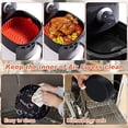 thumbnail image 5 of 2 piezas de revestimiento de silicona para freidora de aire (gris), los accesorios reutilizables para freidora de aire de 7 pulgadas son antiadherentes, a prueba de aceite e impermeables. Bandeja de h, 5 of 5