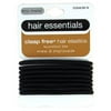 Hair Essentials Clasp Free Hair Elastics, Black, 8 count