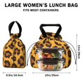 thumbnail image 5 of Yellow and Black Of Leopard Print Drawstring Lunch Bag Women - Drawstring Lunch Bag Insulated for Work Office - Stain-Resistant Large Lunchbags for Women with Multi-Pockets, 5 of 6
