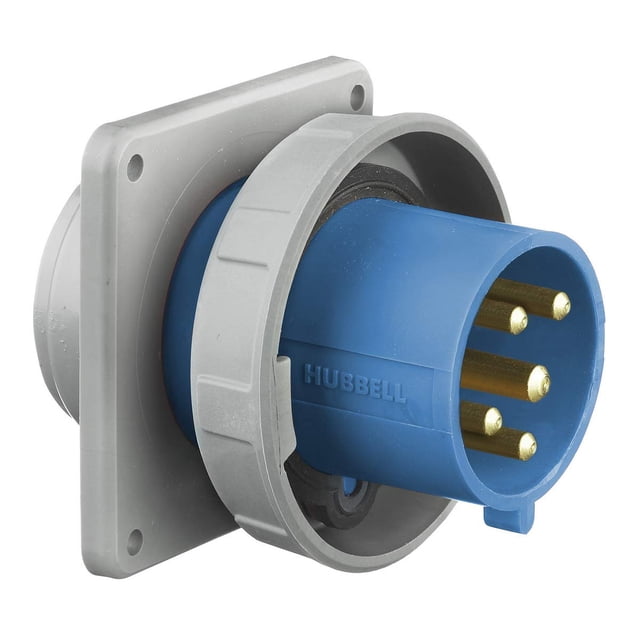 HUBBELL WIRING DEVICES HBL560B9W CIRCULAR CONNECTOR, RECEPTACLE, 5POS, PANEL