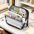 thumbnail image 6 of Standing Pencil Case with Base Large Capacity Stationery Pouch Pen Bag with Zipper for Women Men Watercolor Vintage Blue Bird, 6 of 7