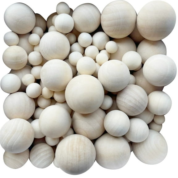 250 Pcs DIY Painted Wooden Beads for Crafts, Assorted Sizes 8mm-30mm, Smooth Surface, Ideal for Jewelry Making, Art Projects, and Decorative Crafts