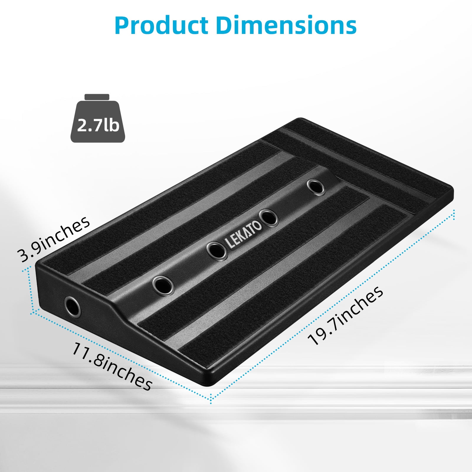 LEKATO Guitar Pedal Board 19.7''x10''x2.4" Large Capacity Guitar Pedalboards with Built-in Power Supply Room with Carry Bag and Mounting Tape