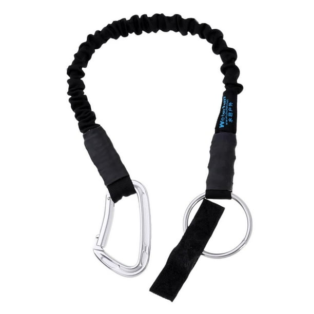 Amortiguador De Seguridad Cordón Protección Contra Caídas Cuerda Con Gancho De Seguridad - Negro, 50cm