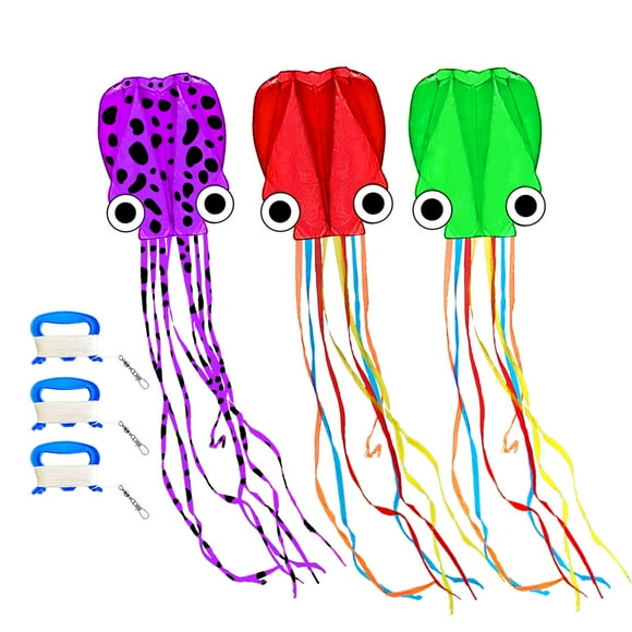 Mint's Colorful Life Octopus Kite (Purple Spotty&Green&Red)