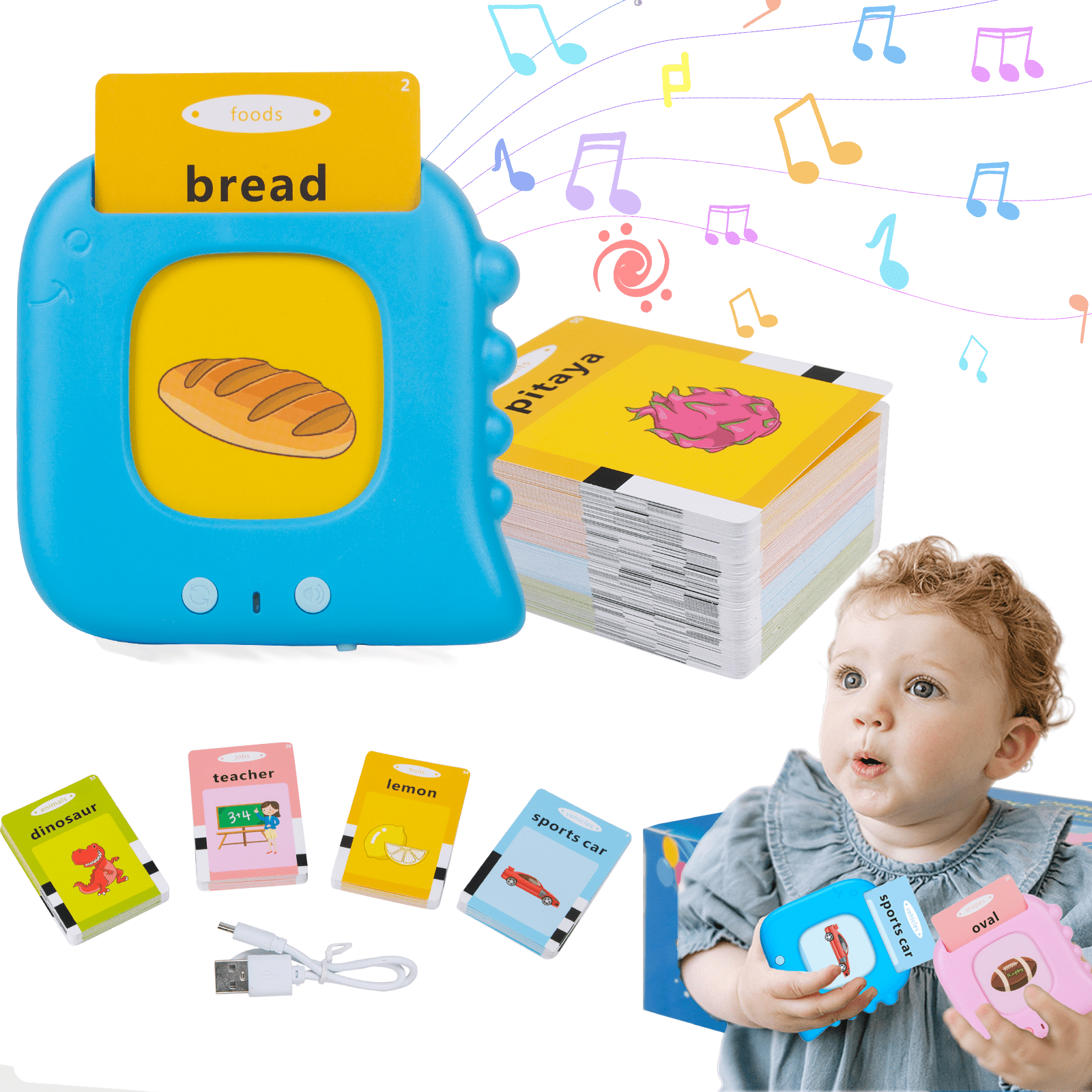 Toddler Flash Cards Learning Toys 26 Age Year Old Boy Girl Talking