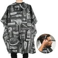 thumbnail image 6 of YAHHU Professional Hairdressing Apron Barber Shop Hair Cutting Dyeing Gown Cape 55.1 in / 140 cm, Salon Stylist Protective Cloak Waterproof Polyester Taffeta Material Black/White Snap Button, 6 of 10