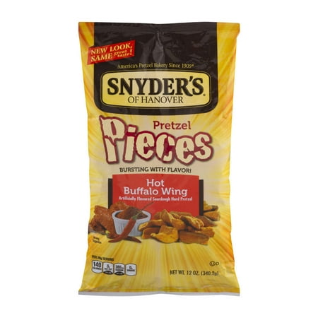(4 Pack) Snyder's of Hanover Pretzel Pieces Hot Buffalo Wing, 12 (Best Frozen Soft Pretzels)
