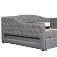 thumbnail image 2 of Noble House Full XL Upholstered Daybed, Linen Frame with 7-Color LED Belt and Trundle, Space Saving Design, Gray, 2 of 11
