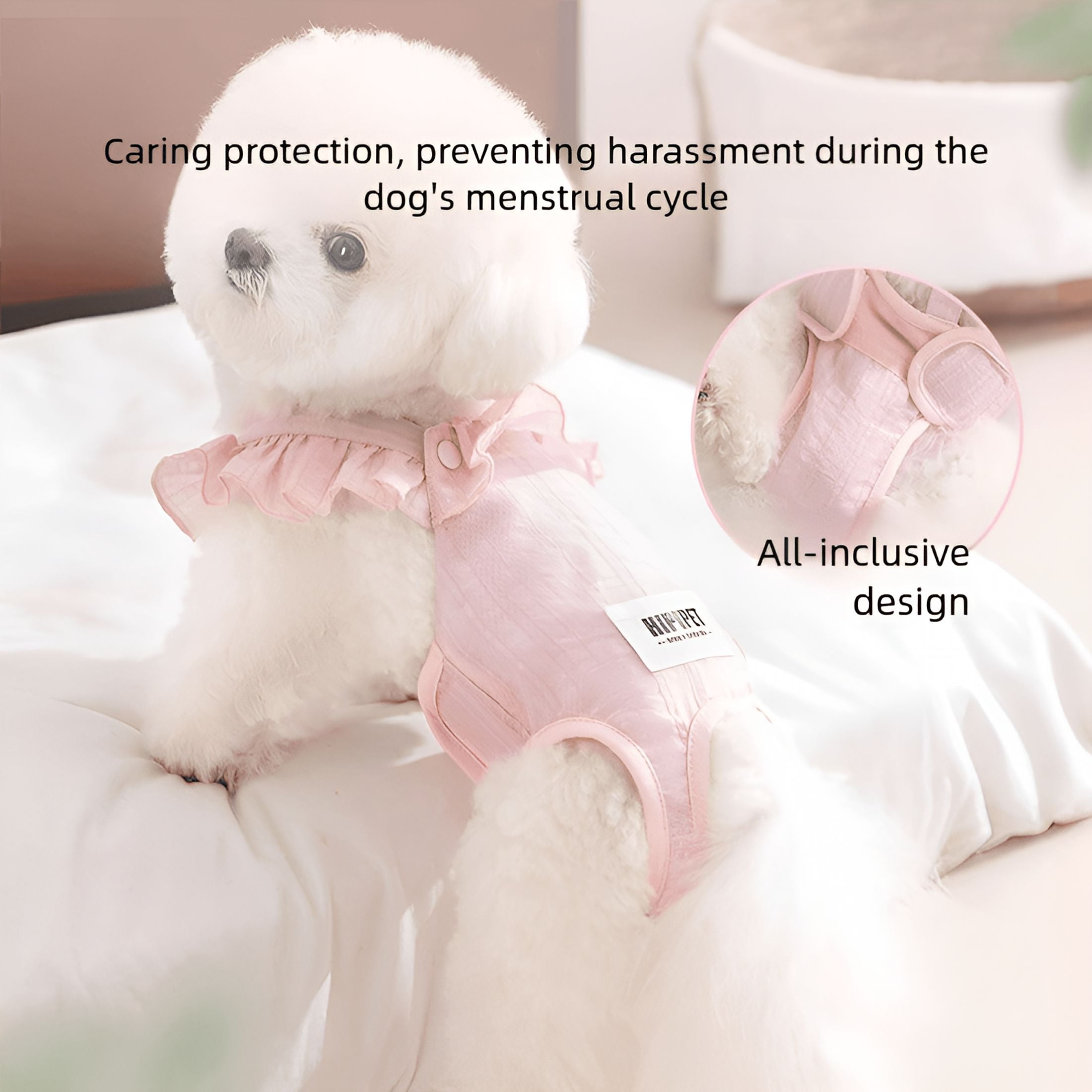 GASTROPOD 3 Pack Pet Diaper Pants for Female Dogs - Heat Cycle Sanitary Protection, Breathable Striped Jacquard