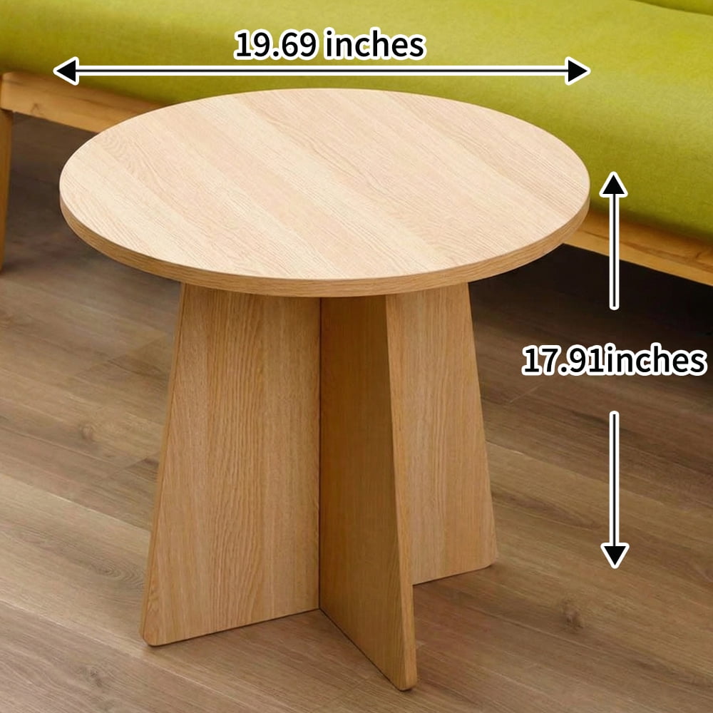 BEJOLO Round Coffee Table, Modern Table with Wood Grain Finish, End Table Side Tables for Living Room