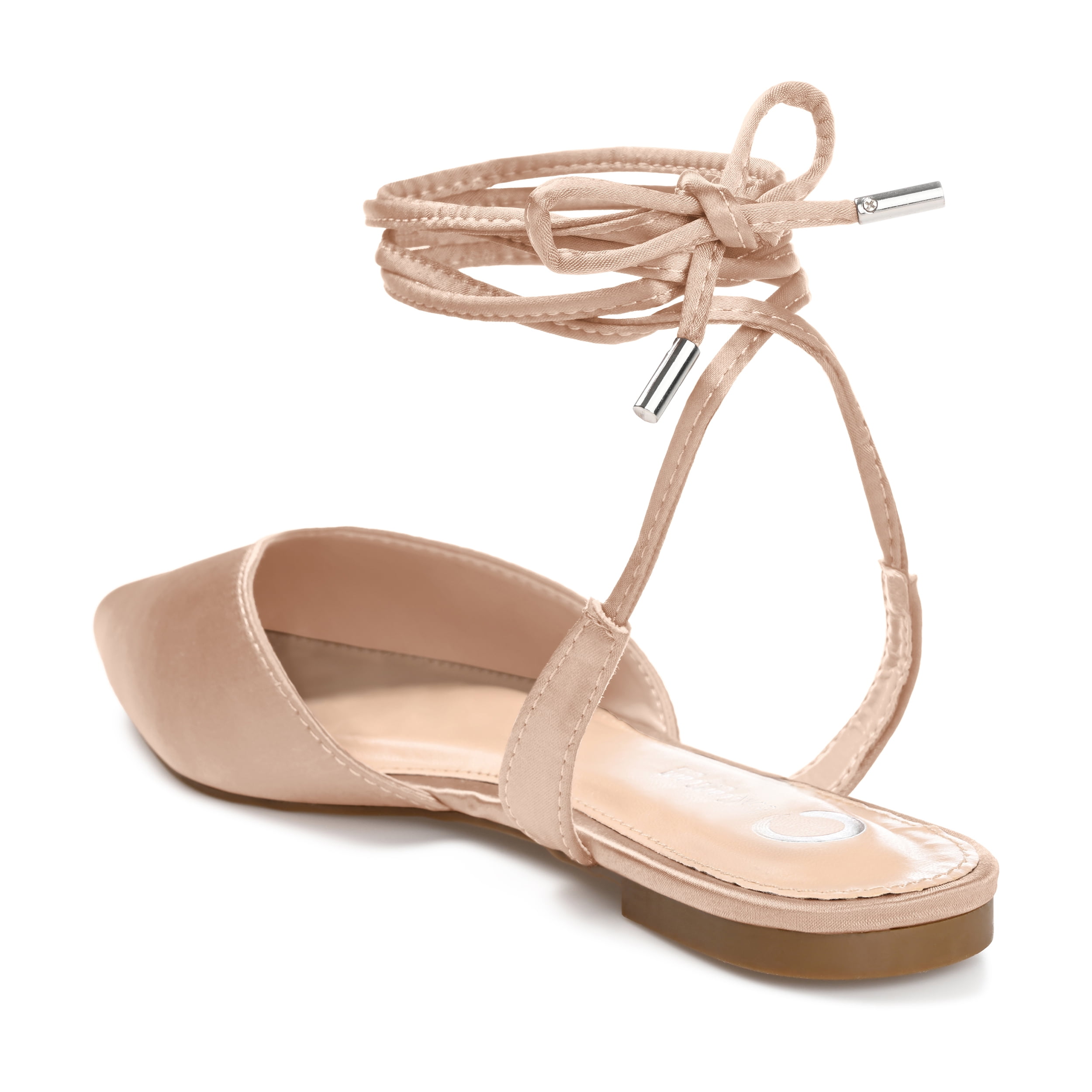 Journee Womens Theia Tie Up Pointed Toe Ballet Flats