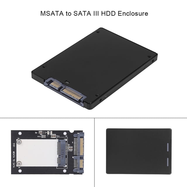 Convertidor SSD MSATA A III Convertidor Negro Aleación de Aluminio Metal MSATA A 2.5 "III HDD SSD Adaptador Convertidor Con Caja de Aluminio