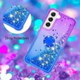 thumbnail image 5 of Clear Case for Samsung Galaxy S23 with Kickstand for Girls Women, Liquid Glitter Sparkle Bling Cute Case Gradient Quicksand Cover for Samsung Galaxy S23 JB Purple Navy, 5 of 14