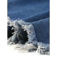 thumbnail image 5 of Unique Bargains Women's Plus Frayed Hem Shacket Pockets Denim Jean Jacket Outerwear Vest 4X Blue, 5 of 6