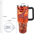 thumbnail image 2 of 40 oz Giraffe Tumbler with Handle and Straw, Travel Mug Water Bottle, Stainless Steel Insulated Cup with Lid and Straw, Birthday Christmas Gifts, 2 of 5