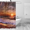 thumbnail image 2 of Waterproof Shower Curtains Sets for Bathroom Accessories with Red Orange Sunrise Beach Printed,Beautiful Wide Fabric Toilet Curtain for Bathtub,Polyester Bath Blind Set With Hooks 72x72 Inch, 2 of 7
