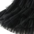 thumbnail image 4 of SWSMCLT Women's Vintage Fall Calf Length Chiffon Pleated Skirt Long Tutu Skirt Ruffle Mesh High Waist Bubble Skirt Black Small-Large, 4 of 4