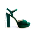 thumbnail image 2 of BLISSFUL STEP Women's Block High Heels Ankle Strap Platform Heel Sandals Green (Size 7), 2 of 7