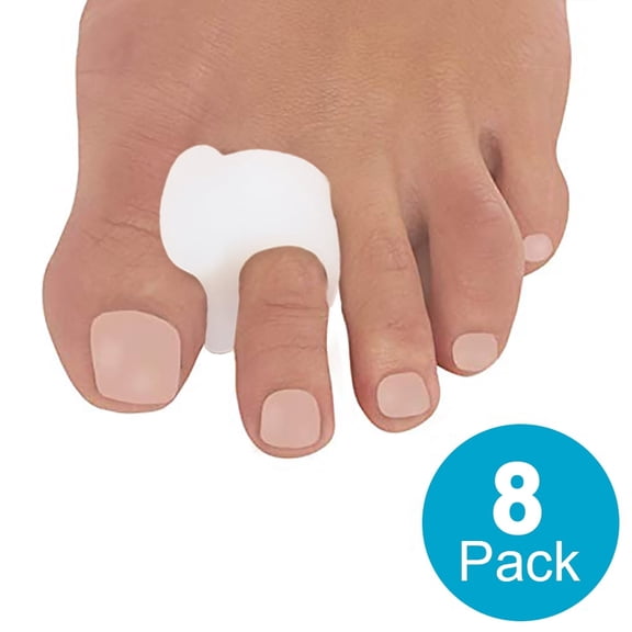 All Sett Health Toe Separators for Bunions, Toe Spacers, Hammer Toe Straightener, Correct Toes and Bunion Relief, 8 Pc