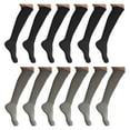 thumbnail image 2 of MDR Women's Extra Long Extra Heavy Slouch Socks - 12 Pairs Size 9-11 - Made in USA (6 Black 6 Fuschia), 2 of 8