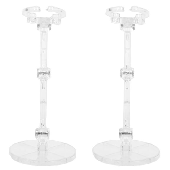 MUSEYA Transparent Action Figure Stand Set for Display Collectibles and Storage Use 6 Inch Model Holder