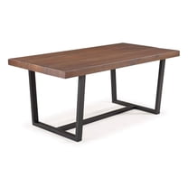 Pemberly Row 72" Solid Pine Wood Dining Table in Mahogany/Black
