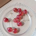 thumbnail image 5 of Nuevos pendientes de cereza roja a la moda, pendientes largos de cristal con forma de fruta dulce para mujer, regalo de joyería, accesorios colgantes con borlas ---- C --- Código de producto 76714 C, 5 of 5