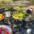 thumbnail image 2 of Juego de 4 tazas de camping plegables de acero inoxidable para viajes, 2 of 8