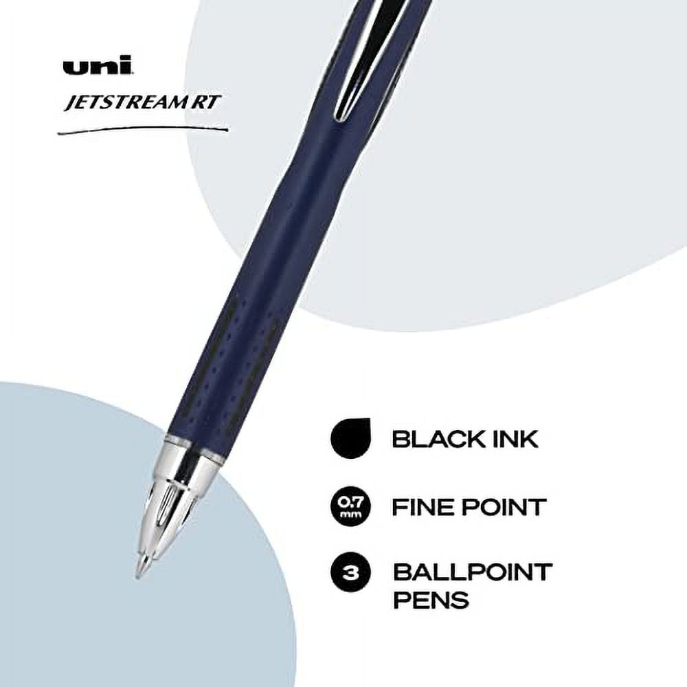 Uniball Jetstream RT 3 Pack, 0.7mm Fine Black, Wirecutter Best Pen,  Ballpoint Pens, Ballpoint Ink Pens | Office Supplies, Pens, Ballpoint Pen,  Colored