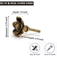 thumbnail image 4 of Set of 6 Gold Brown Flower Metal Cabinet Knobs by Perilla Home, 4 of 9
