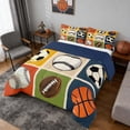 thumbnail image 2 of Erosebridal Retro Balls Full Size Comforter Sets, Sport Bedding Sets for Boys and Girls, Navy Reversible 3pcs, 1 Comforter and 2 Pillowcases, 2 of 6