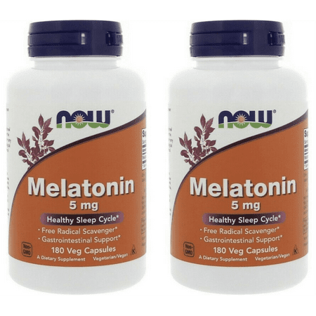 Now Foods - Melatonin, 5 mg, 180 Veg Capsules - 2Packs