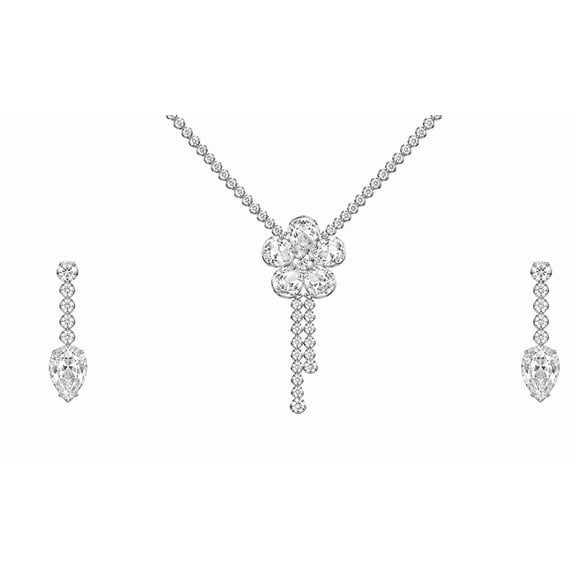 REGVO- Pendant Earring Necklace Set for Women – Elegant Pendant and Earrings Set, Party Wear Jewellery Combo