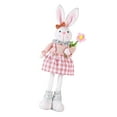 thumbnail image 2 of Yinanstore Easter Figurine de Lapin en Peluche Pattes d'Animal en Peluche Peuvent Être Rétractables Cadeau de Festivals Easter Statue Rabbit Debout pour Table Intérieur Rose, 2 of 8
