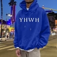 thumbnail image 3 of MHFRRA Sudadera con Capucha de Temática Cómoda para Un Jersey Informal, Ropa de Calle Suave, Ajuste Relajado, Suéter de Cuello Redondo con Diseño de Capucha Azul, 3 of 5
