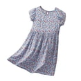 thumbnail image 4 of Rvasteizo Girls' Dresses Print Short Sleeve Round Neck Dress Print Flounce Sleeve Relaxed Cut for 2-15 Years Summer Casual Garment, 4 of 4